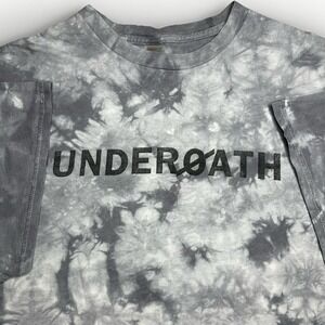 Vintage Y2K Underoath Band Shirt Mens XXL Gray Tie Dye Reinventing Define Metal